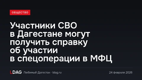 Участники СВО в Дагестане могут получить справку об участии в спецоперации в МФЦ