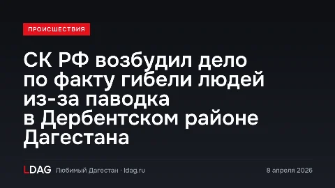 СК РФ возбудил дело по факту гибели людей из-за паводка в Дербентском районе Дагестана
