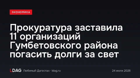Прокуратура заставила 11 организаций Гумбетовского района погасить долги за свет