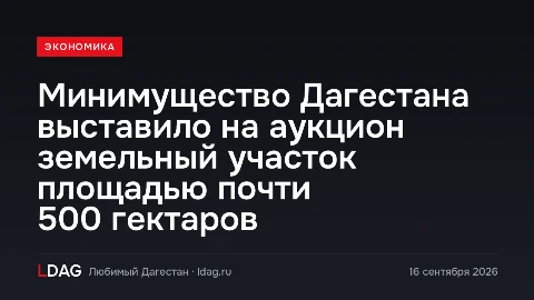 Минимущество Дагестана выставило на аукцион земельный участок площадью почти 500 гектаров