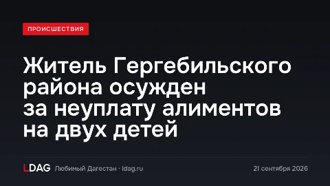 Житель Гергебильского района осужден за неуплату алиментов на двух детей