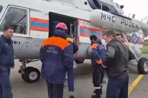 Вертолёт МИ-8 МЧС России привлекли для оценки паводковой ситуации в Дербентском районе Дагестана