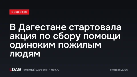 В Дагестане стартовала акция по сбору помощи одиноким пожилым людям