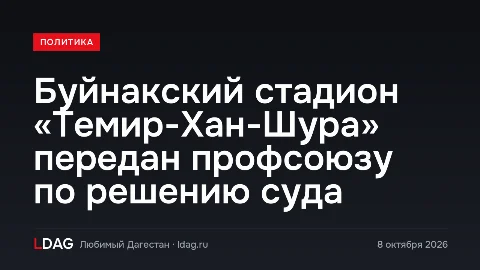 Буйнакский стадион «Темир-Хан-Шура» передан профсоюзу по решению суда