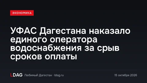 УФАС Дагестана наказало единого оператора водоснабжения за срыв сроков оплаты