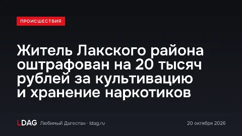 Житель Лакского района оштрафован на 20 тысяч рублей за культивацию и хранение наркотиков