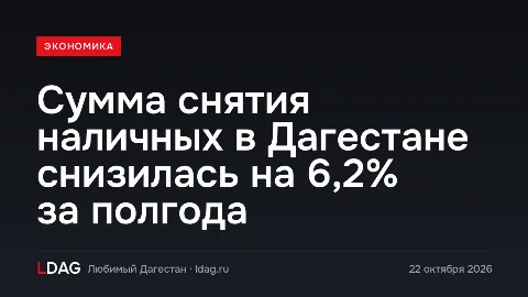 Сумма снятия наличных в Дагестане снизилась на 6,2% за полгода