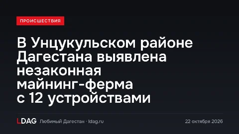 В Унцукульском районе Дагестана выявлена незаконная майнинг-ферма с 12 устройствами