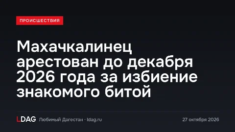 Махачкалинец арестован до декабря 2026 года за избиение знакомого битой