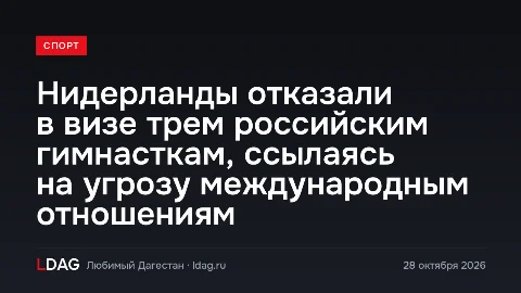 Нидерланды отказали в визе трем российским гимнасткам, ссылаясь на угрозу международным отношениям