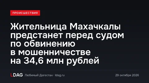 Жительница Махачкалы предстанет перед судом по обвинению в мошенничестве на 34,6 млн рублей